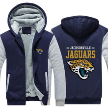 Load image into Gallery viewer, Jacksonville Jaguars NFL Apparel Unisex 3D Polyester Zipper Hoodie Sweatshirt Black/Navy/Red Full Plus Size Best Gift Printed Logo Team