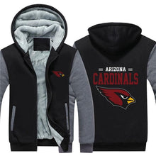 Load image into Gallery viewer, Arizona Cardinals NFL Apparel Men Zipper 3D Sweatshirt Jacket Red/Black/Navy Full Plus Size Best Gift Printed Logo Team