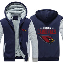 Load image into Gallery viewer, Arizona Cardinals NFL Apparel Men Zipper 3D Sweatshirt Jacket Red/Black/Navy Full Plus Size Best Gift Printed Logo Team