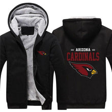 Load image into Gallery viewer, Arizona Cardinals NFL Apparel Men Zipper 3D Sweatshirt Jacket Red/Black/Navy Full Plus Size Best Gift Printed Logo Team