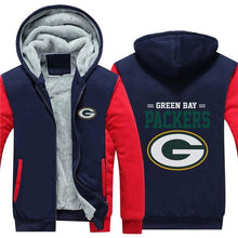 Load image into Gallery viewer, Green Bay Packers NFL Apparel Unisex 3D Polyester Zipper Hoodie Sweatshirt Black/Navy/Red Full Plus Size Best Gift Printed Logo Team