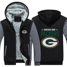 Load image into Gallery viewer, Green Bay Packers NFL Apparel Unisex 3D Polyester Zipper Hoodie Sweatshirt Black/Navy/Red Full Plus Size Best Gift Printed Logo Team