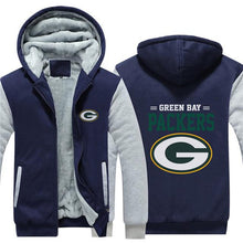 Load image into Gallery viewer, Green Bay Packers NFL Apparel Unisex 3D Polyester Zipper Hoodie Sweatshirt Black/Navy/Red Full Plus Size Best Gift Printed Logo Team