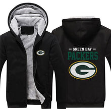 Load image into Gallery viewer, Green Bay Packers NFL Apparel Unisex 3D Polyester Zipper Hoodie Sweatshirt Black/Navy/Red Full Plus Size Best Gift Printed Logo Team