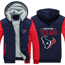 Load image into Gallery viewer, Houston Texans NFL Apparel Unisex 3D Polyester Zipper Hoodie Sweatshirt Black/Navy/Red Full Plus Size Best Gift Printed Logo Team