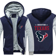 Load image into Gallery viewer, Houston Texans NFL Apparel Unisex 3D Polyester Zipper Hoodie Sweatshirt Black/Navy/Red Full Plus Size Best Gift Printed Logo Team