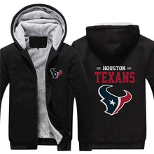Load image into Gallery viewer, Houston Texans NFL Apparel Unisex 3D Polyester Zipper Hoodie Sweatshirt Black/Navy/Red Full Plus Size Best Gift Printed Logo Team