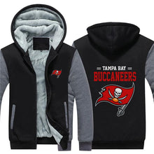 Load image into Gallery viewer, Tampa Bay Buccaneers NFL Apparel Men Zipper 3D Sweatshirt Jacket Red/Black/Navy Full Plus Size Best Gift Printed Logo Team