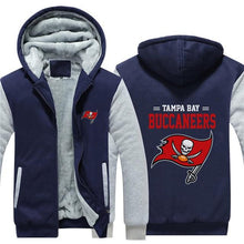 Load image into Gallery viewer, Tampa Bay Buccaneers NFL Apparel Men Zipper 3D Sweatshirt Jacket Red/Black/Navy Full Plus Size Best Gift Printed Logo Team