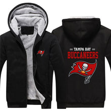 Load image into Gallery viewer, Tampa Bay Buccaneers NFL Apparel Men Zipper 3D Sweatshirt Jacket Red/Black/Navy Full Plus Size Best Gift Printed Logo Team