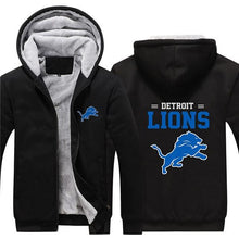 Load image into Gallery viewer, Detroit Lions NFL Apparel Unisex 3D Polyester Zipper Hoodie Sweatshirt Black/Navy/Red Full Plus Size Best Gift Printed Logo Team