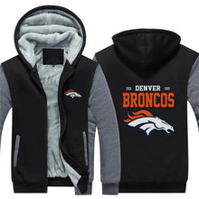 Load image into Gallery viewer, Denver Broncos NFL Apparel Men Zipper 3D Sweatshirt Jacket Red/Black/Navy Full Plus Size Best Gift Printed Logo Team