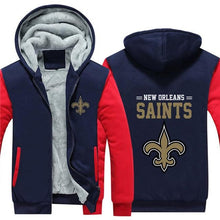 Load image into Gallery viewer, New Orleans Saints NFL Apparel Men Zipper 3D Sweatshirt Jacket Red/Black/Navy Full Plus Size Best Gift Printed Logo Team
