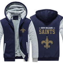 Load image into Gallery viewer, New Orleans Saints NFL Apparel Men Zipper 3D Sweatshirt Jacket Red/Black/Navy Full Plus Size Best Gift Printed Logo Team