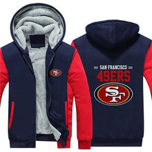 Load image into Gallery viewer, San Francisco 49ers NFL Apparel Men Zipper 3D Sweatshirt Jacket Red/Black/Navy Full Plus Size Best Gift Printed Logo Team