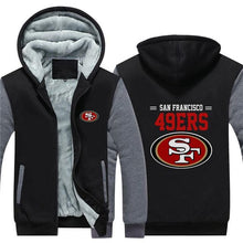 Load image into Gallery viewer, San Francisco 49ers NFL Apparel Men Zipper 3D Sweatshirt Jacket Red/Black/Navy Full Plus Size Best Gift Printed Logo Team