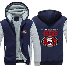 Load image into Gallery viewer, San Francisco 49ers NFL Apparel Men Zipper 3D Sweatshirt Jacket Red/Black/Navy Full Plus Size Best Gift Printed Logo Team