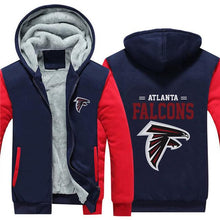 Load image into Gallery viewer, Atlanta Falcons NFL Apparel Men Zipper 3D Sweatshirt Jacket Red/Black/Navy Full Plus Size Best Gift Printed Logo Team