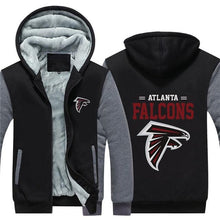 Load image into Gallery viewer, Atlanta Falcons NFL Apparel Men Zipper 3D Sweatshirt Jacket Red/Black/Navy Full Plus Size Best Gift Printed Logo Team
