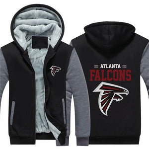 Atlanta Falcons NFL Apparel Unisex 3D Polyester Zipper Hoodie Sweatshirt Black/Navy/Red Full Plus Size Best Gift Printed Logo Team