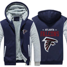 Load image into Gallery viewer, Atlanta Falcons NFL Apparel Unisex 3D Polyester Zipper Hoodie Sweatshirt Black/Navy/Red Full Plus Size Best Gift Printed Logo Team