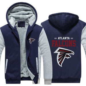 Atlanta Falcons NFL Apparel Unisex 3D Polyester Zipper Hoodie Sweatshirt Black/Navy/Red Full Plus Size Best Gift Printed Logo Team