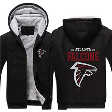 Load image into Gallery viewer, Atlanta Falcons NFL Apparel Unisex 3D Polyester Zipper Hoodie Sweatshirt Black/Navy/Red Full Plus Size Best Gift Printed Logo Team