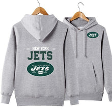 Load image into Gallery viewer, New York Jets NFL Apparel Unisex Polyester Sport Pullover Hoodie Sweatshirt Black/Gray/Red/White/Yellow Full Plus Size Best Gift Printed Logo Team