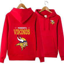 Load image into Gallery viewer, Minnesota Vikings NFL Apparel Unisex Polyester Sport Pullover Hoodie Sweatshirt Black/Gray/Red/White/Yellow Full Plus Size Best Gift Printed Logo Team