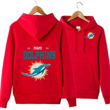 Load image into Gallery viewer, Miami Dolphins NFL Apparel Unisex Polyester Sport Pullover Hoodie Sweatshirt Black/Gray/Red/White/Yellow Full Plus Size Best Gift Printed Logo Team