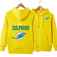 Load image into Gallery viewer, Miami Dolphins NFL Apparel Unisex Polyester Sport Pullover Hoodie Sweatshirt Black/Gray/Red/White/Yellow Full Plus Size Best Gift Printed Logo Team