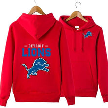 Load image into Gallery viewer, Detroit Lions NFL Apparel Unisex Polyester Sport Pullover Hoodie Sweatshirt Black/Gray/Red/White/Yellow Full Plus Size Best Gift Printed Logo Team