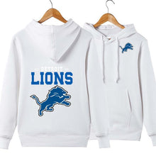 Load image into Gallery viewer, Detroit Lions NFL Apparel Unisex Polyester Sport Pullover Hoodie Sweatshirt Black/Gray/Red/White/Yellow Full Plus Size Best Gift Printed Logo Team