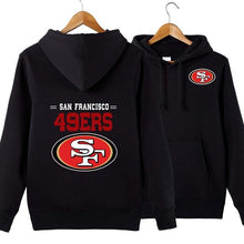Load image into Gallery viewer, San Francisco 49ers NFL Apparel Unisex Polyester Sport Pullover Hoodie Sweatshirt Black/Gray/Red/White/Yellow Full Plus Size Best Gift Printed Logo Team