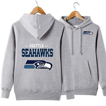 Load image into Gallery viewer, Seattle Seahawks NFL Apparel Unisex Polyester Sport Pullover Hoodie Sweatshirt Black/Gray/Red/White/Yellow Full Plus Size Best Gift Printed Logo Team