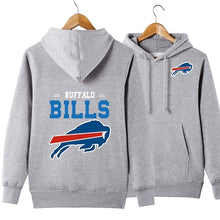 Load image into Gallery viewer, Buffalo Bills NFL Apparel Unisex Polyester Sport Pullover Hoodie Sweatshirt Black/Gray/Red/White/Yellow Full Plus Size Best Gift Printed Logo Team