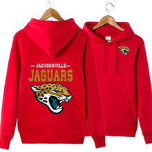 Load image into Gallery viewer, Jacksonville Jaguars NFL Apparel Unisex Polyester Sport Pullover Hoodie Sweatshirt Black/Gray/Red/White/Yellow Full Plus Size Best Gift Printed Logo Team