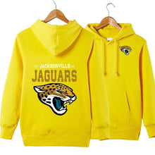 Load image into Gallery viewer, Jacksonville Jaguars NFL Apparel Unisex Polyester Sport Pullover Hoodie Sweatshirt Black/Gray/Red/White/Yellow Full Plus Size Best Gift Printed Logo Team