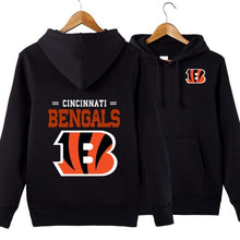 Load image into Gallery viewer, Cincinnati Bengals NFL Apparel Unisex Polyester Sport Pullover Hoodie Sweatshirt Black/Gray/Red/White/Yellow Full Plus Size Best Gift Printed Logo Team