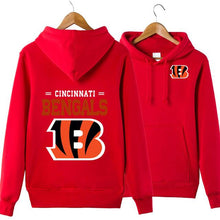 Load image into Gallery viewer, Cincinnati Bengals NFL Apparel Unisex Polyester Sport Pullover Hoodie Sweatshirt Black/Gray/Red/White/Yellow Full Plus Size Best Gift Printed Logo Team