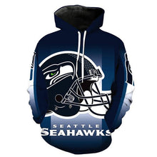 Load image into Gallery viewer, Seattle Seahawks NFL Apparel Men 3D Polyester Hoodie Sweatshirt Personalized Full Color Full Plus Size Best Gift Printed Logo Team