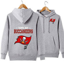 Load image into Gallery viewer, Tampa Bay Buccaneers NFL Apparel Unisex Polyester Sport Pullover Hoodie Sweatshirt Black/Gray/Red/White/Yellow Full Plus Size Best Gift Printed Logo Team