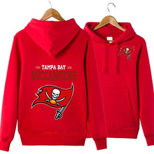 Load image into Gallery viewer, Tampa Bay Buccaneers NFL Apparel Unisex Polyester Sport Pullover Hoodie Sweatshirt Black/Gray/Red/White/Yellow Full Plus Size Best Gift Printed Logo Team