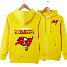 Load image into Gallery viewer, Tampa Bay Buccaneers NFL Apparel Unisex Polyester Sport Pullover Hoodie Sweatshirt Black/Gray/Red/White/Yellow Full Plus Size Best Gift Printed Logo Team