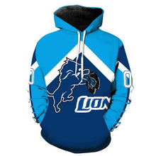 Load image into Gallery viewer, Detroit Lions NFL Apparel Men 3D Polyester Hoodie Sweatshirt Personalized Full Color Full Plus Size Best Gift Printed Logo Team