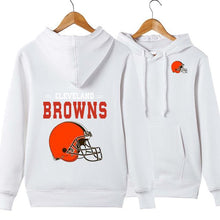 Load image into Gallery viewer, Cleveland Browns NFL Apparel Unisex Polyester Sport Pullover Hoodie Sweatshirt Black/Gray/Red/White/Yellow Full Plus Size Best Gift Printed Logo Team