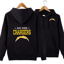 Load image into Gallery viewer, San Diego Chargers NFL Apparel Unisex Polyester Sport Pullover Hoodie Sweatshirt Black/Gray/Red/White/Yellow Full Plus Size Best Gift Printed Logo Team