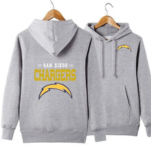 Load image into Gallery viewer, San Diego Chargers NFL Apparel Unisex Polyester Sport Pullover Hoodie Sweatshirt Black/Gray/Red/White/Yellow Full Plus Size Best Gift Printed Logo Team