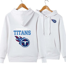 Load image into Gallery viewer, Tennessee Titans NFL Apparel Unisex Polyester Sport Pullover Hoodie Sweatshirt Black/Gray/Red/White/Yellow Full Plus Size Best Gift Printed Logo Team