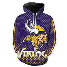 Load image into Gallery viewer, Minnesota Vikings NFL Apparel Men 3D Polyester Hoodie Sweatshirt Personalized Full Color Full Plus Size Best Gift Printed Logo Team